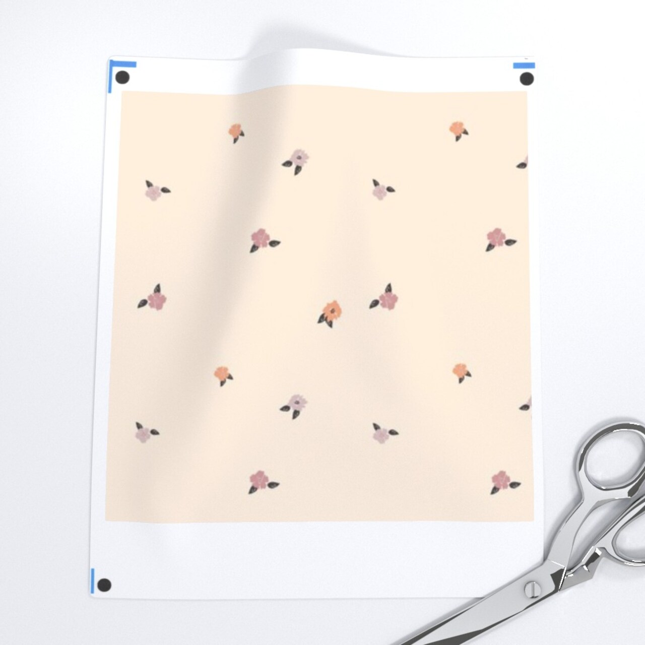 Ditsy Flowers Cute Floral Minimalist Whimsical Kids Nursery Garden Peach Small Scale Custom Printed Fabric by Spoonflower Various Fabrics by the Yard or Fat Quarter